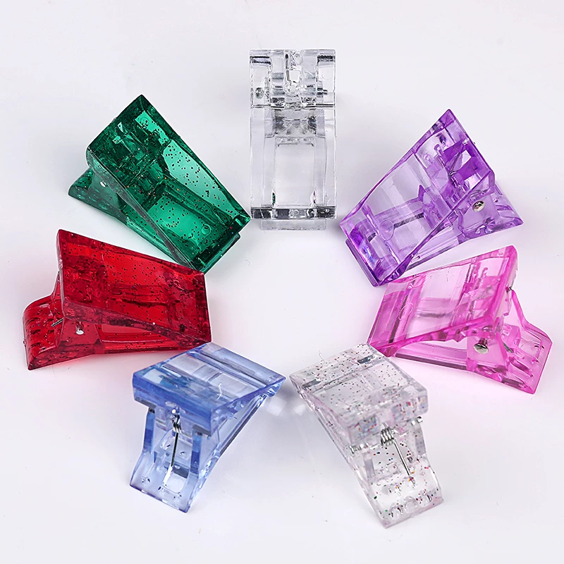 10 Pinza Clip Para Polygel Acrygel Colores