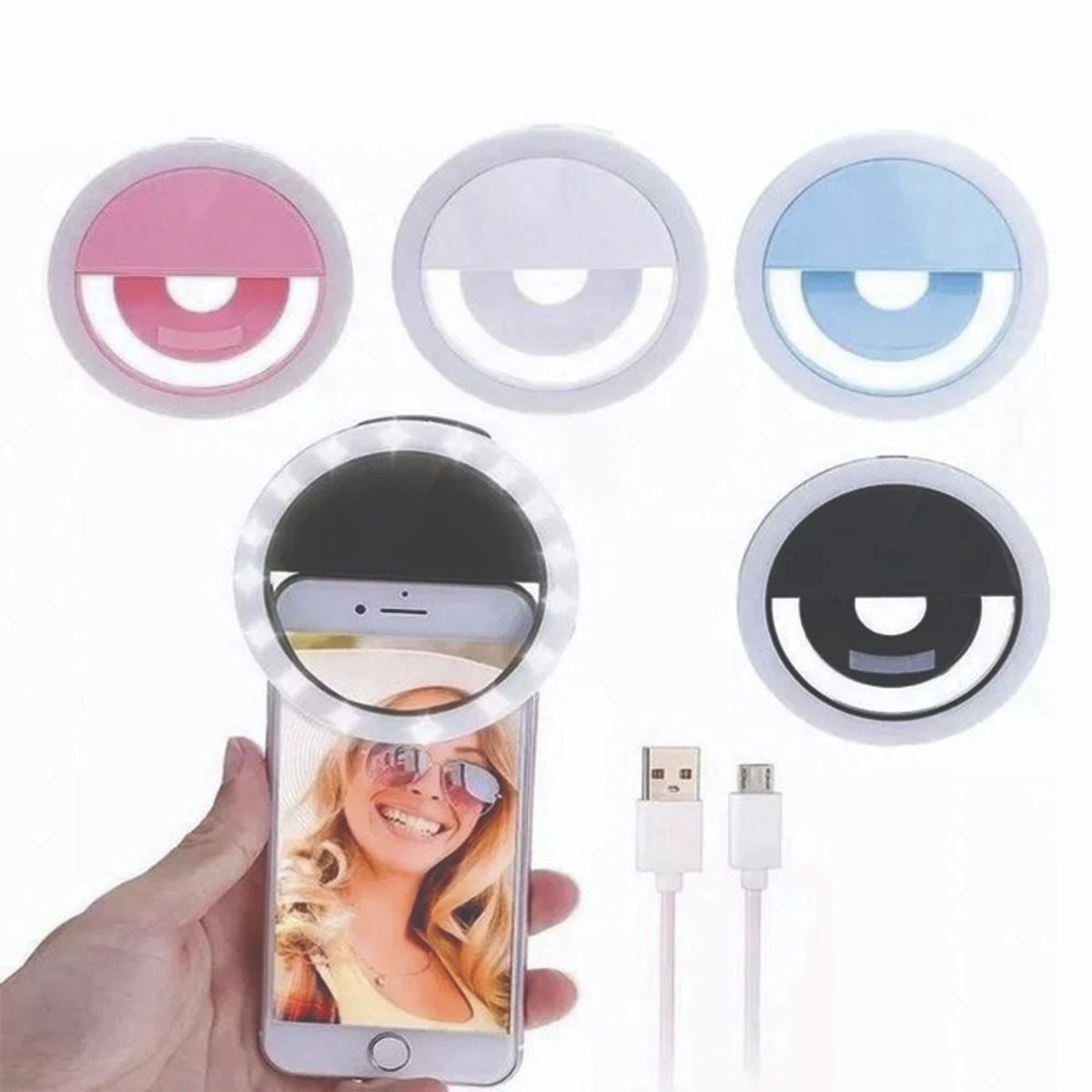 Aro Con Luz Led Para Celular Clip Selfie